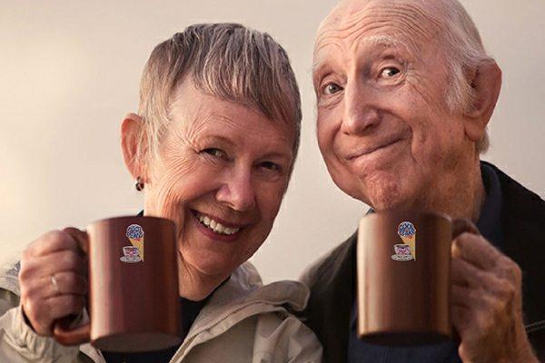 Seniors Drinking Coffee At Cool Beans